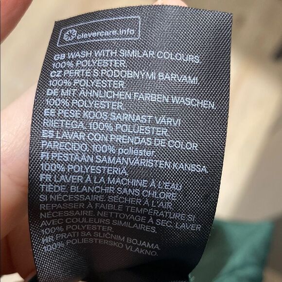 H&M Green Kaftan Midi Maxi Dress Palm Leaf Print Belted V-Neck‎ US 6 - Picture 16 of 16